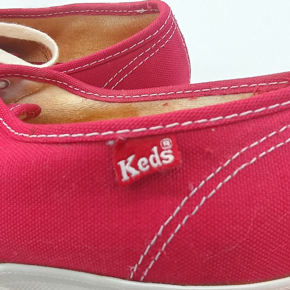 Keds Champion Sneakers Shoes Red Canvas Women's Size 8.5 Low Lace Up - Picture 6 of 13